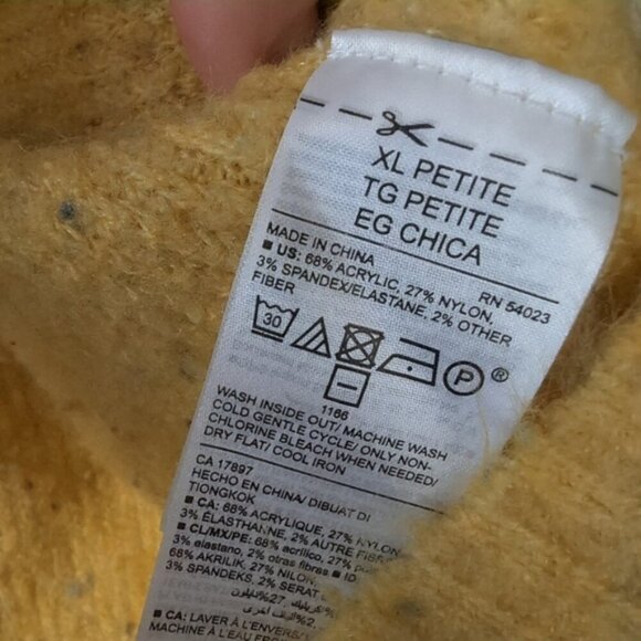 Old Navy Speckled Marled Vintage Style Mustard V-Neck Sweater XL - Picture 4 of 8